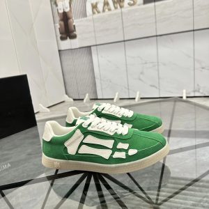 Amiri Skel Top Low Green Suede Sneakers