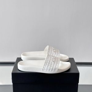 Amiri White Logo Embossed Slide Sandals Shoes