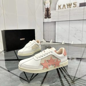Amiri White Pink Star Low Top Sneakers Shoes