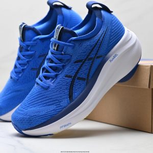 ASICS Blue Cushioned Running Shoes Lightweight Trainers