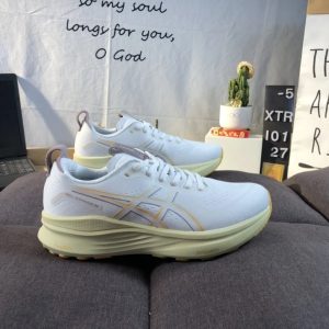 ASICS White Blue Cushioned Running Shoes for Women