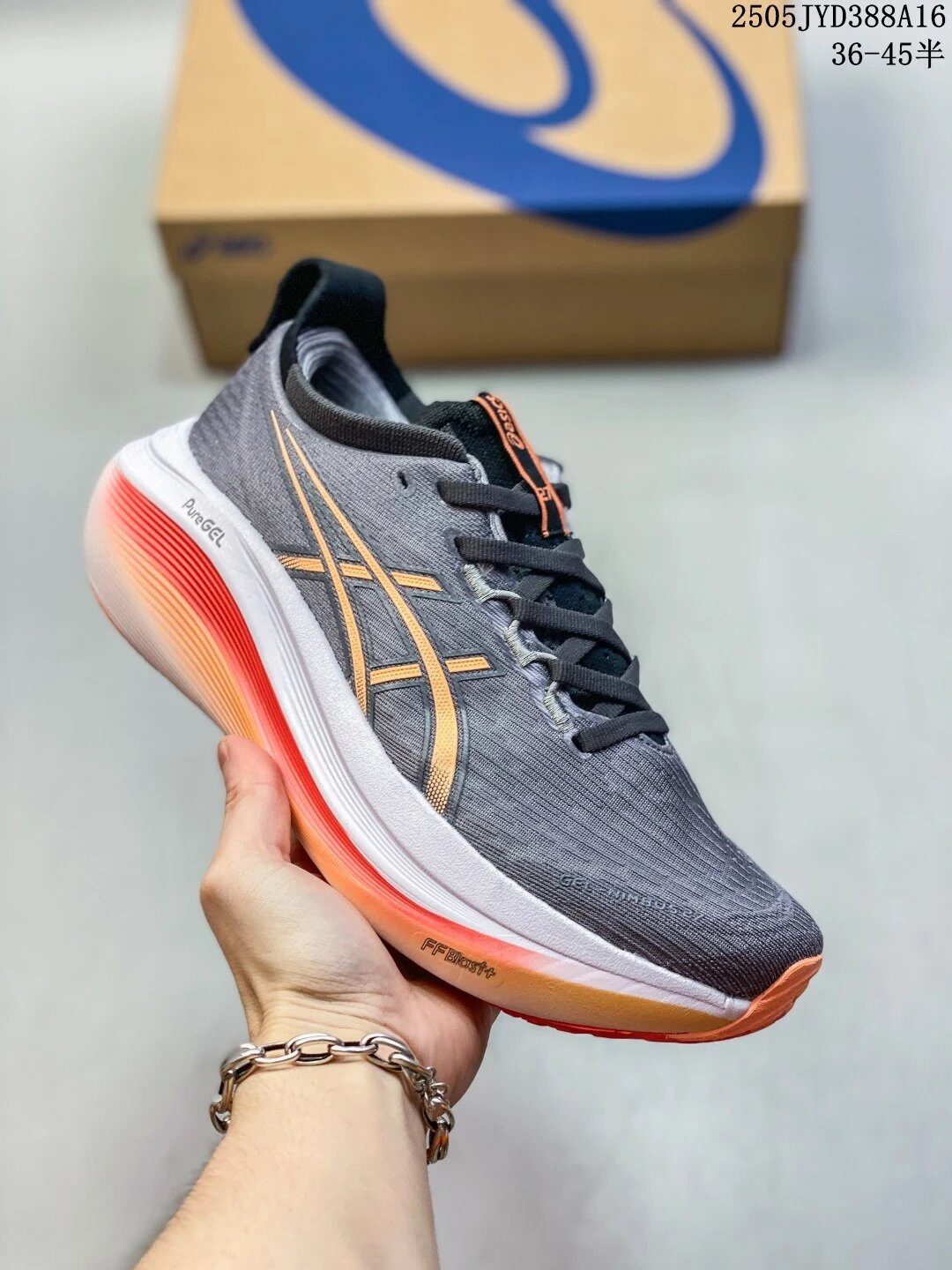 Asics ASICS Gray Orange Cushioned Running Shoes - Buy at OopBuy