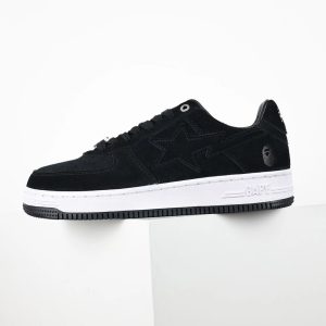 BAPE Bapesta Black White Low Top Casual Sneakers