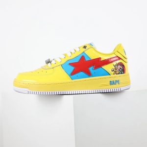 BAPE Yellow Blue Red Star Low-Top Sneakers