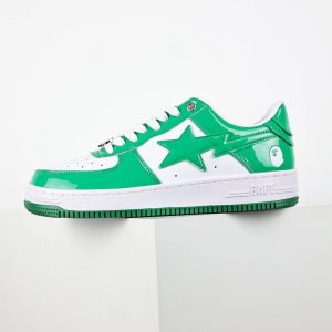 A Bathing Ape Green Star Low Top Casual Sneakers