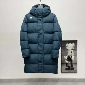 Descente Hooded Long Down Jacket Teal Winter Coat
