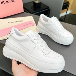 Acne Studios White Platform Leather Sneakers