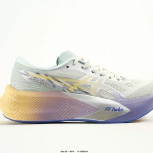 ASICS FF Turbo Lightweight Running Shoes White Purple Yellow