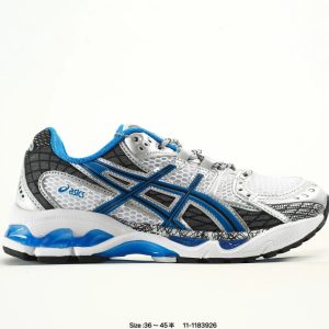 ASICS White Blue Mesh Running Shoes for Men
