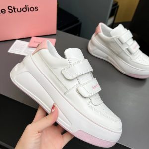 Acne Studios Velcro Platform White Pink Sneakers