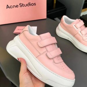 Acne Studios Pink Velcro Platform Sneakers Shoes