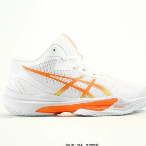 ASICS White Orange Cushioned Running Shoes