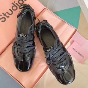 Acne Studios Black Patent Leather Sneakers