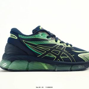 ASICS Men’s Green Cushioned Running Shoes Sport Sneakers