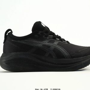 ASICS Black Mesh Running Shoes Cushioned Athletic Sneakers