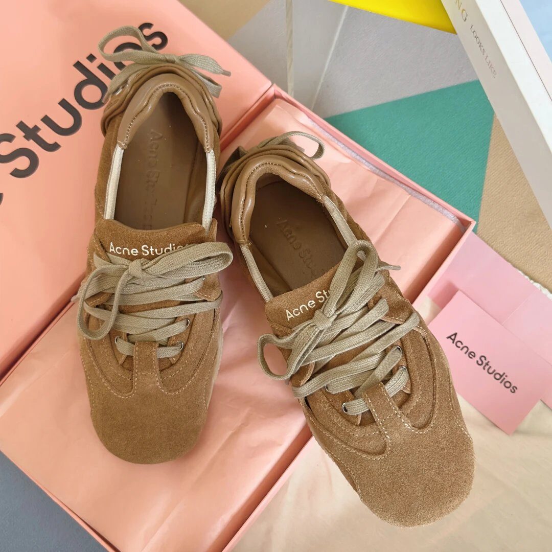 Acne Studios Brown Suede Low Top Sneakers - Buy at OopBuy