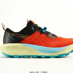ASICS Orange Black Trail Running Shoes Cushioned Sneakers