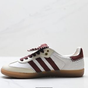 Adidas Samba OG White Burgundy Gum Sole Sneakers