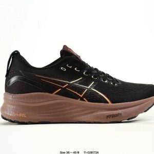 ASICS Men’s Black Orange Running Shoes Cushioned Sneakers