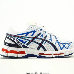 ASICS Blue White Running Shoes Mesh Cushioned Sneakers