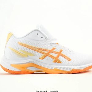 ASICS White Orange Lightweight Running Shoes