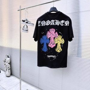 Chrome Hearts Multicolor Cross Graphic Black T-Shirt