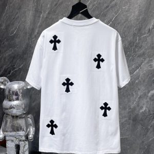 Chrome Hearts White T-Shirt Gothic Cross Graphic