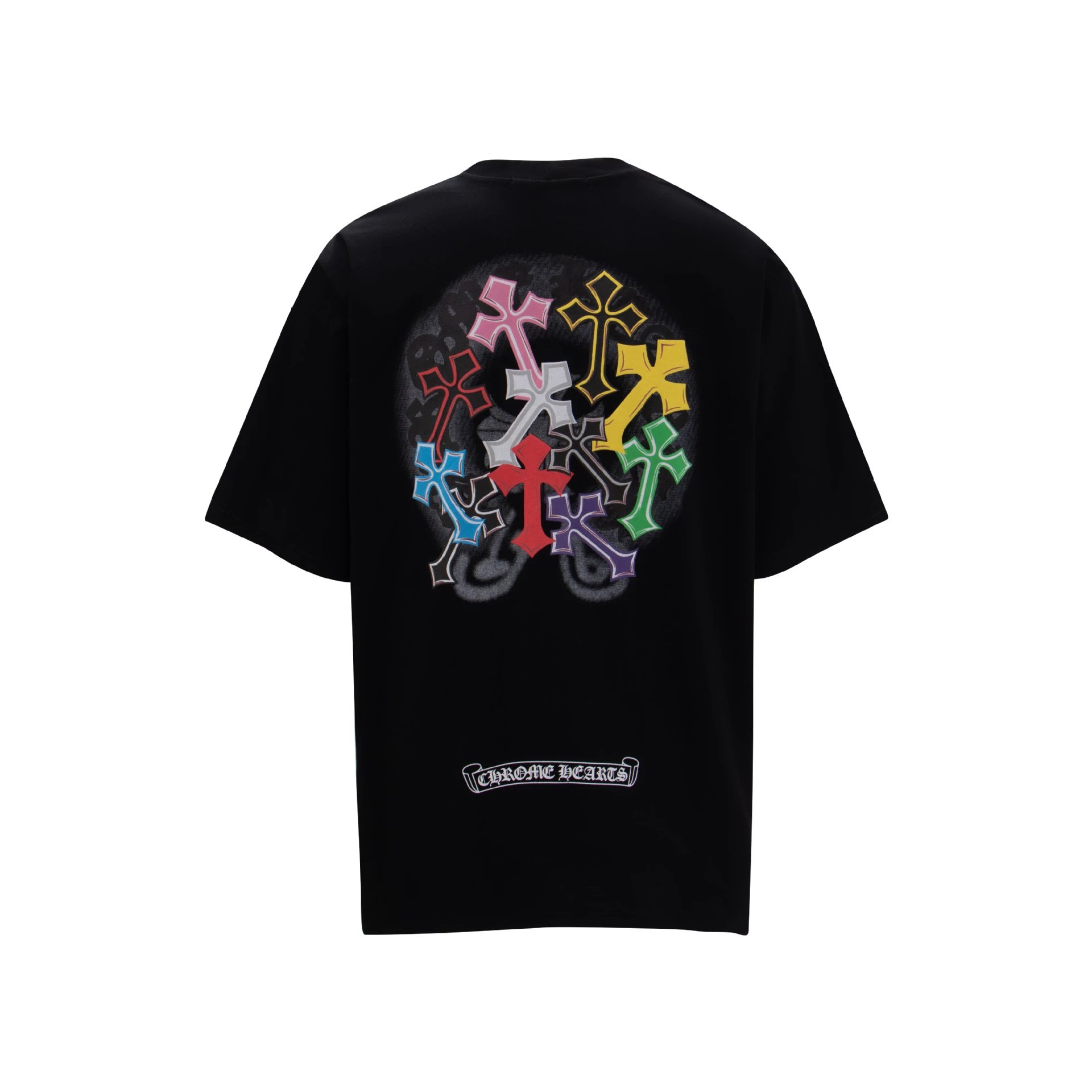 Chrome Hearts Chrome Hearts Black T-Shirt Multicolor Cross Graphic Tee - Buy at OopBuy