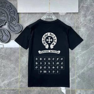 Chrome Hearts Black Gothic Cross Graphic T-Shirt Unisex