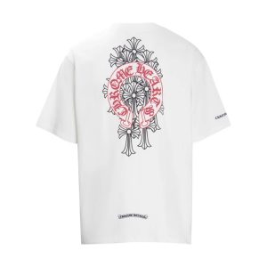 Chrome Hearts White Gothic Cross Graphic Unisex T-Shirt