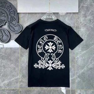Chrome Hearts Black Graphic Cross Print T-Shirt