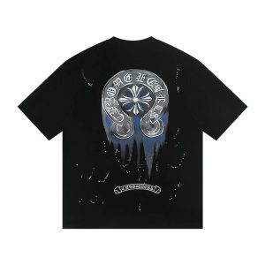 Chrome Hearts Black Graphic Cross Short Sleeve T-Shirt