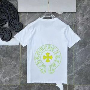 Chrome Hearts White T-Shirt Green Cross Horseshoe Graphic