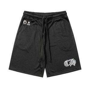 Chrome Hearts Black Mesh Drawstring Logo Shorts