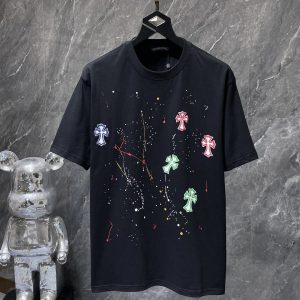 Chrome Hearts Black Colorful Cross Graphic T-Shirt
