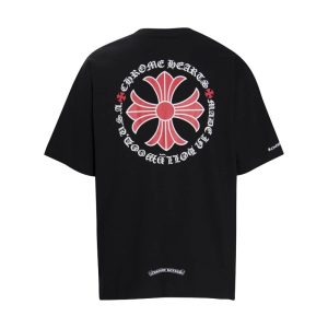 Chrome Hearts Black Graphic Cross Print Short Sleeve T-Shirt