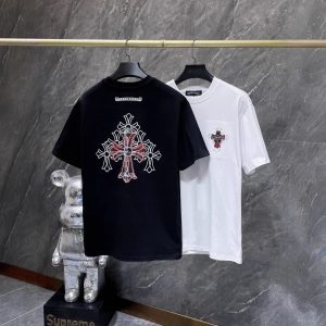 Chrome Hearts Cross Print Cotton Short Sleeve T-Shirt