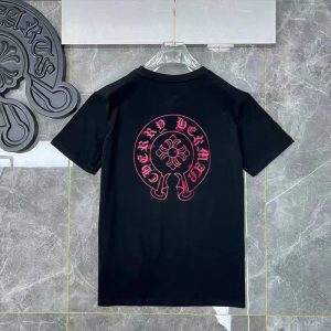 Chrome Hearts Black Pink Gothic Graphic T-Shirt
