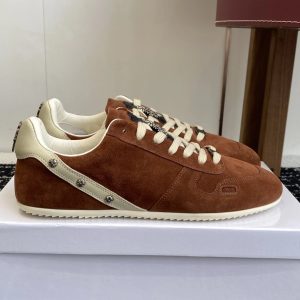 Chrome Hearts Brown Suede Low Top Casual Sneakers