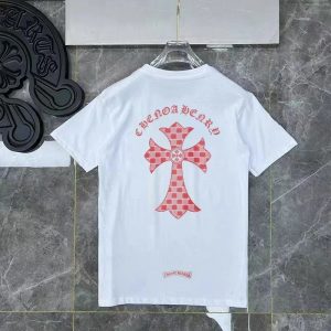 Chrome Hearts White T-Shirt Red Cross Graphic