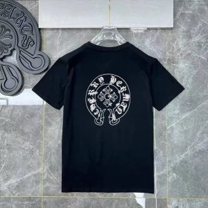 Chrome Hearts Black Graphic Cross Logo Cotton T-Shirt