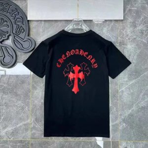 Chrome Hearts Black Gothic Cross Graphic Cotton T-Shirt