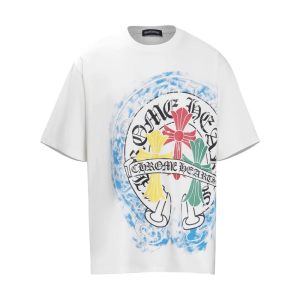 Chrome Hearts White Graphic Print Short Sleeve T-Shirt