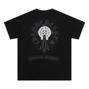 Chrome Hearts Black Graphic Print Short Sleeve T-Shirt