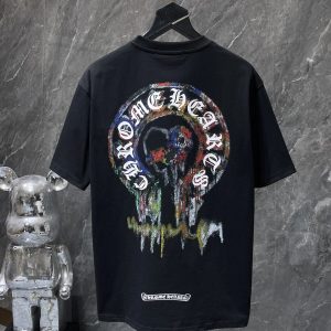 Chrome Hearts Black Gothic Graphic Short Sleeve T-Shirt