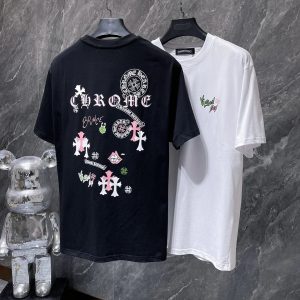 Chrome Hearts Graphic Cotton T-Shirt Unisex Short Sleeve