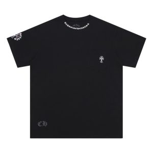 Chrome Hearts Black Graphic Short Sleeve Cotton T-Shirt