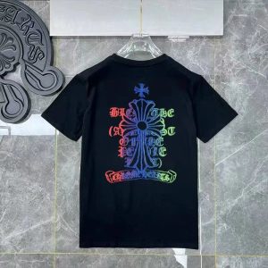 Chrome Hearts Black Graphic Cross Print Cotton T-Shirt