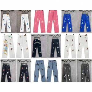 Chrome Hearts Cross Print Casual Wide Leg Cotton Pants