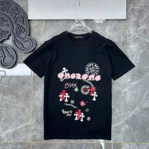 Chrome Hearts Black Graphic Print Short Sleeve T-Shirt
